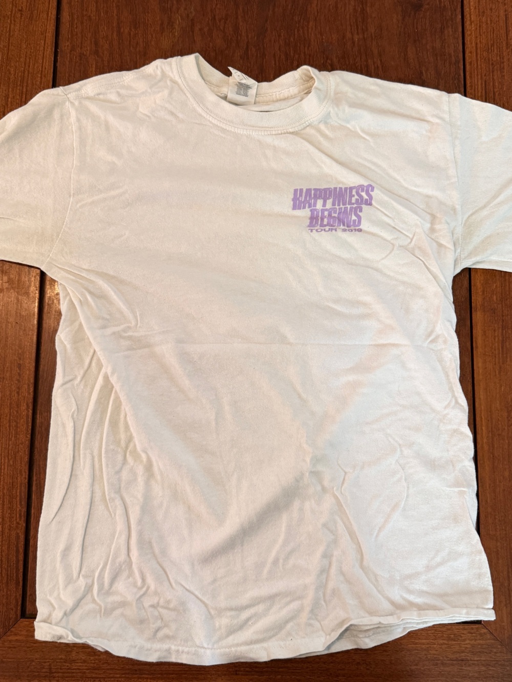 Jonas Brothers Gildan White T-Shirt with Purple "Happiness Begins" Logo